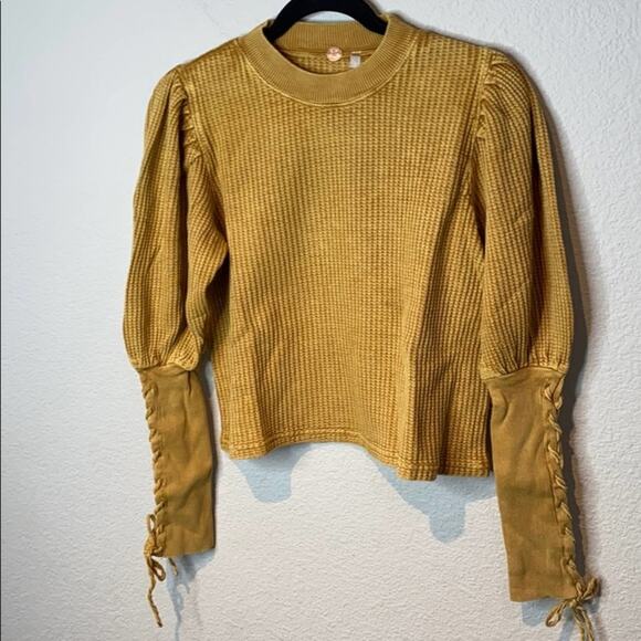 Free people Tasha Thermal Top Mustard'[p]-= - Picture 2 of 12